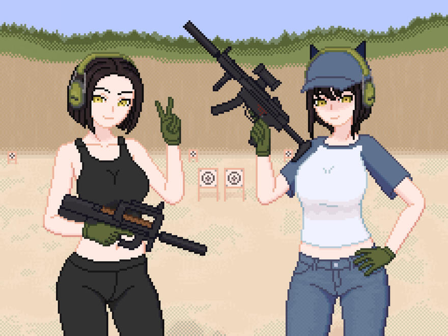 Twins at the Shooting Range 240x180 x6 c126